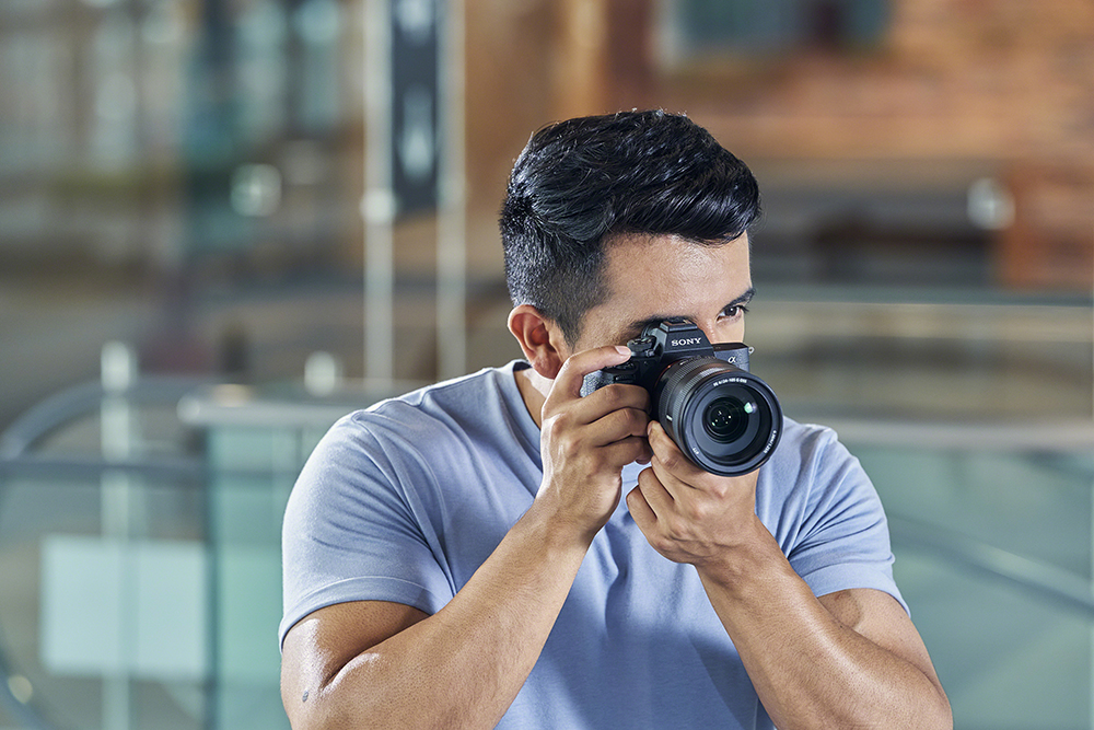 Man using the Sony a7 IV