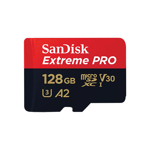 SanDisk Extreme PRO microSDXC and SD Adapter 200MB/s A2 C10 V30 UHS-I U3 with RescuePro Deluxe - 128GB