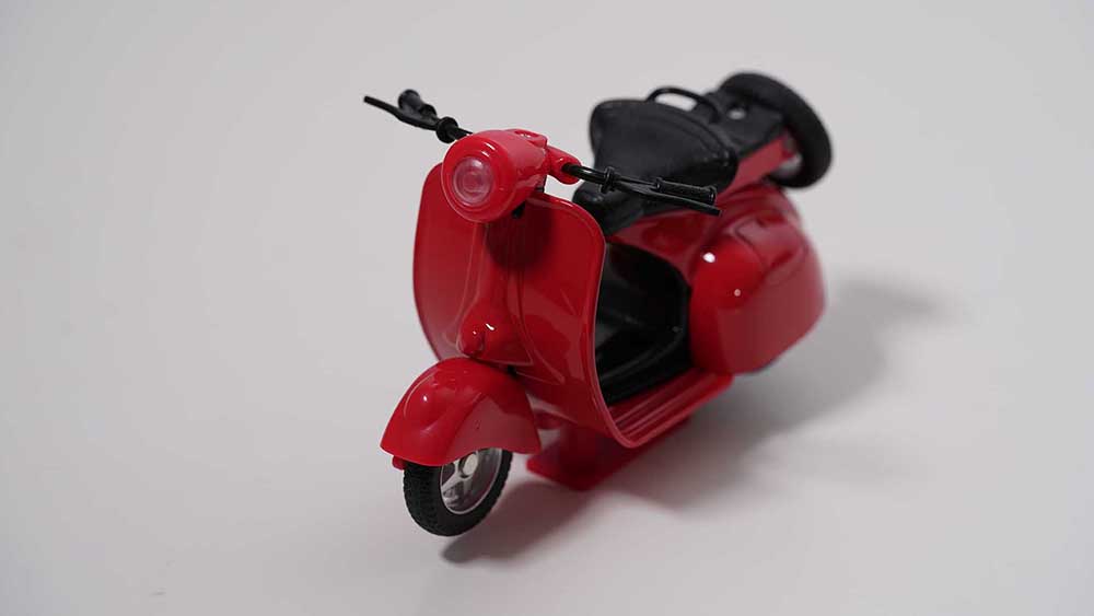 Red Toy Scooter Focus Stacking Photoshop Image