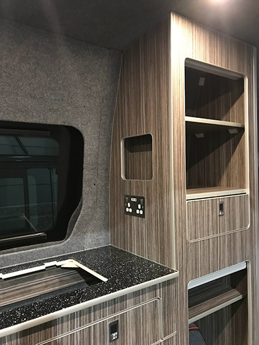 storage inside the campervan
