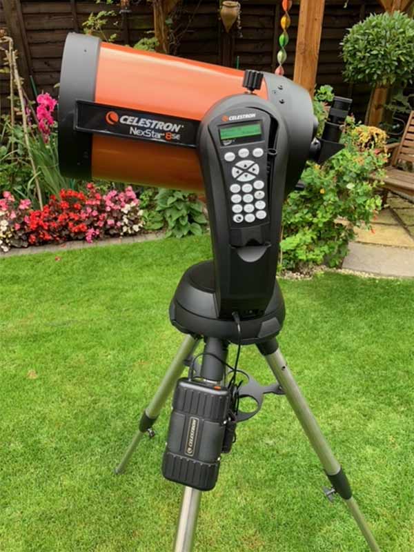 Celestron PowerTank Lithium LT mounted to telescope