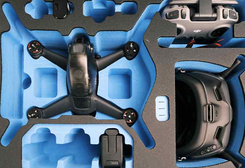 Inside DJI FPV drone hard case