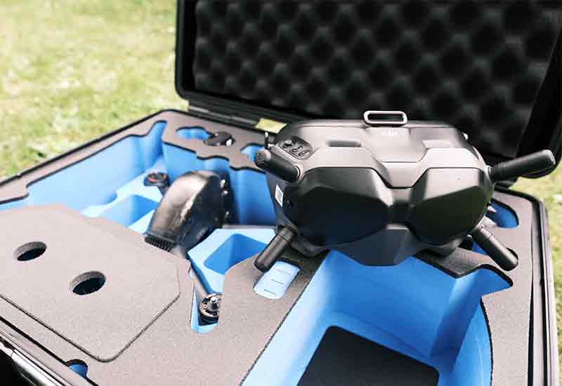 DJI FPV goggles in hard case