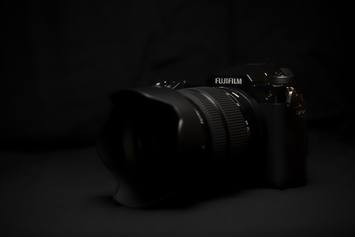 Fujifilm GFX 50S II on black background