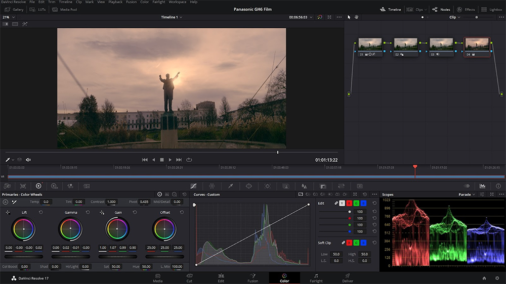 Graded V-Log in Da Vinci Resolve 17.4