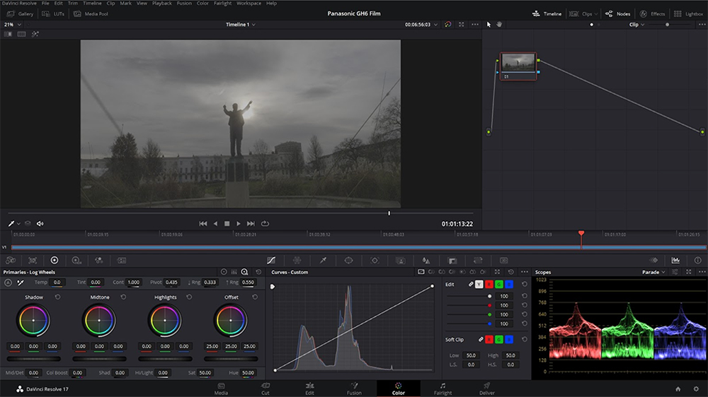 Ungraded V-Log in Da Vinci Resolve 17.4