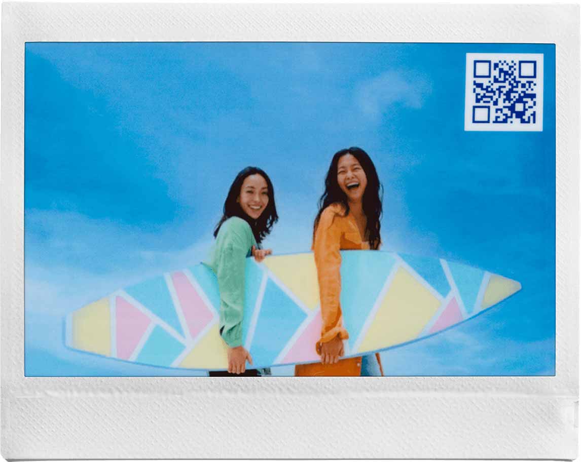 Instax wide print with QR code