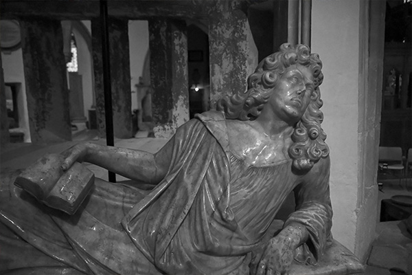 Black and White Statue in Church