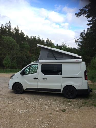 Van life parked up in Scotland