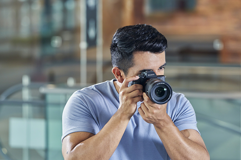 Man using the Sony a7 IV