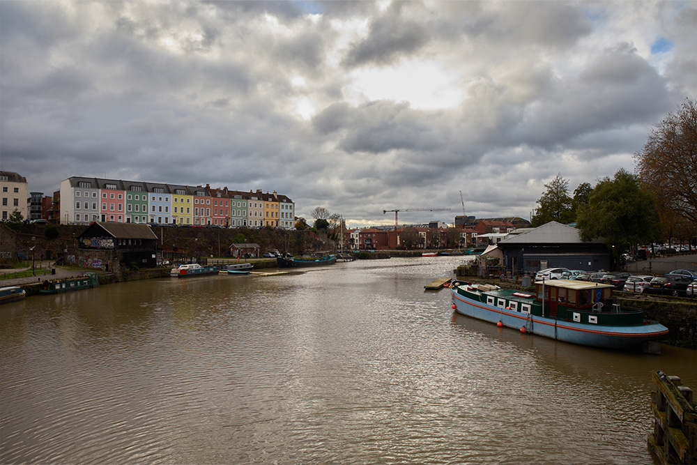 stormy skies over river