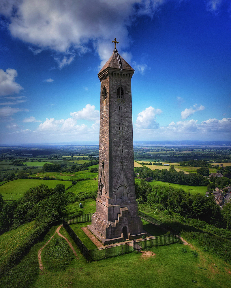 Ariel shot of William Tyndale Monument taken on DJI Mini 3 Pro Drone