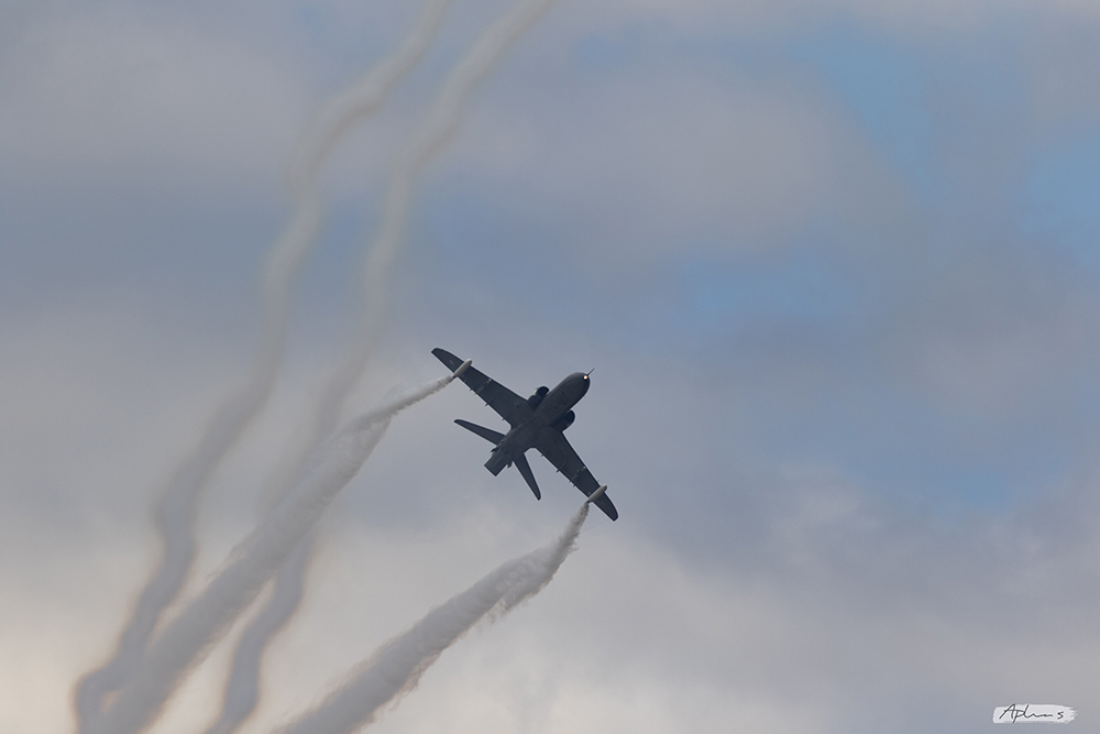 Aircraft flying through the air at RIAT 2022