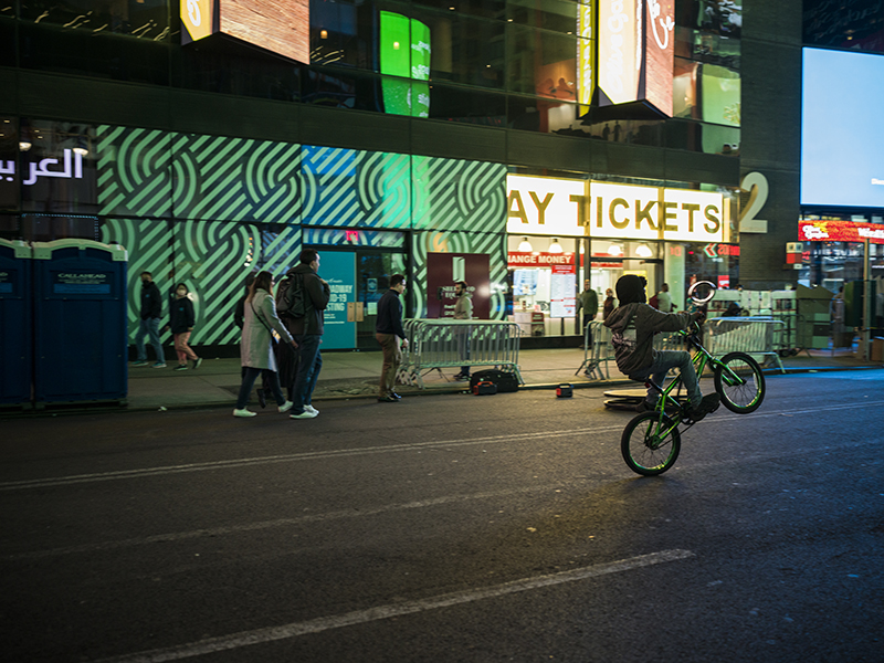 Cyclist in New York shot on Hasselblad X2D