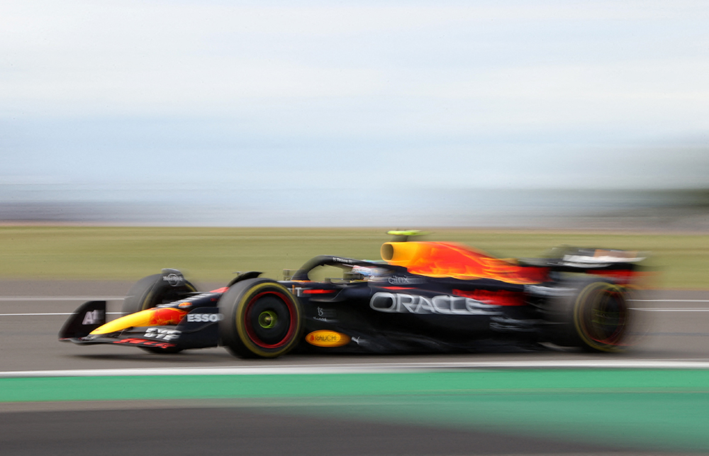 Formula One car with motion blur