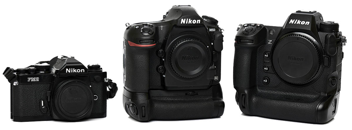 Nikon Through the Ages: Nikon FM2n, Nikon D850, Nikon Z9