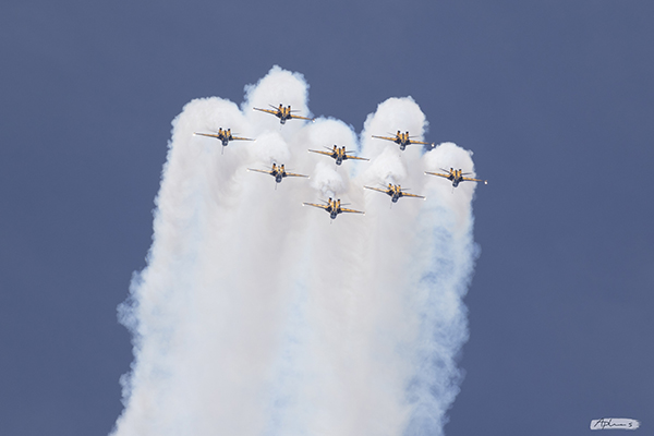 Red Arrow aircraft display at RIAT