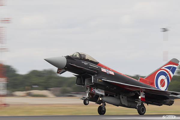 Aircraft about to take off along the track at RIAT
