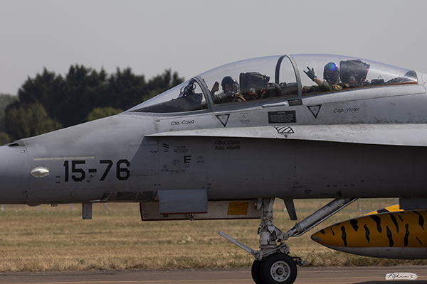 Pilots waving as they prepare to leave RIAT