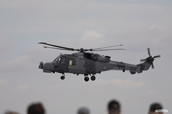 Helicopter frozen in air by fast shutter speed