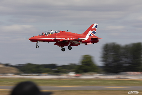 RAF Red Arrow demonstration movement from slower shutter speed