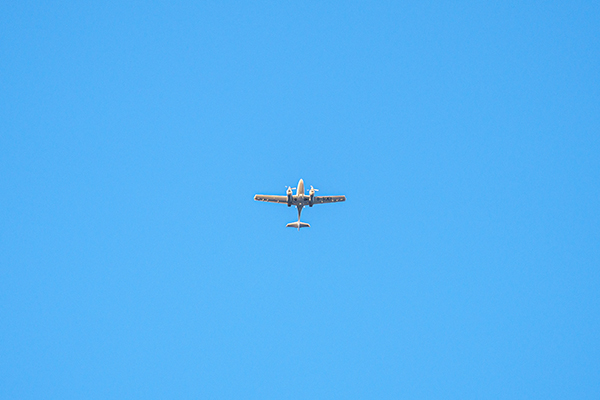 Image of Plain in blue sky taken with Sony A7R V