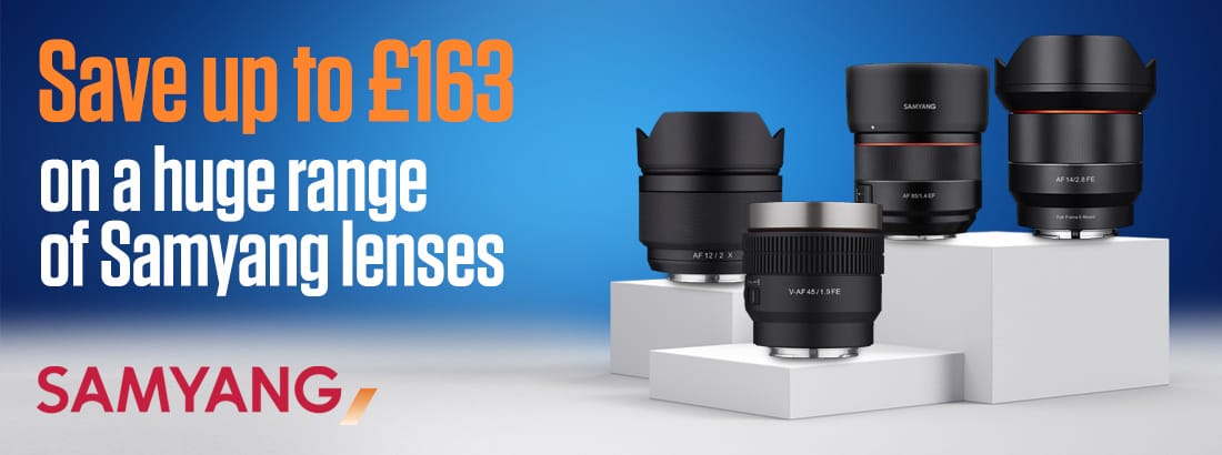 Save up to £163 on a huge range of Samyang lenses
