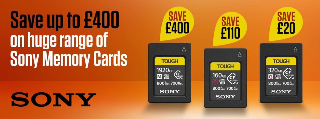 Save up to £400 on select Sony Memory Cards