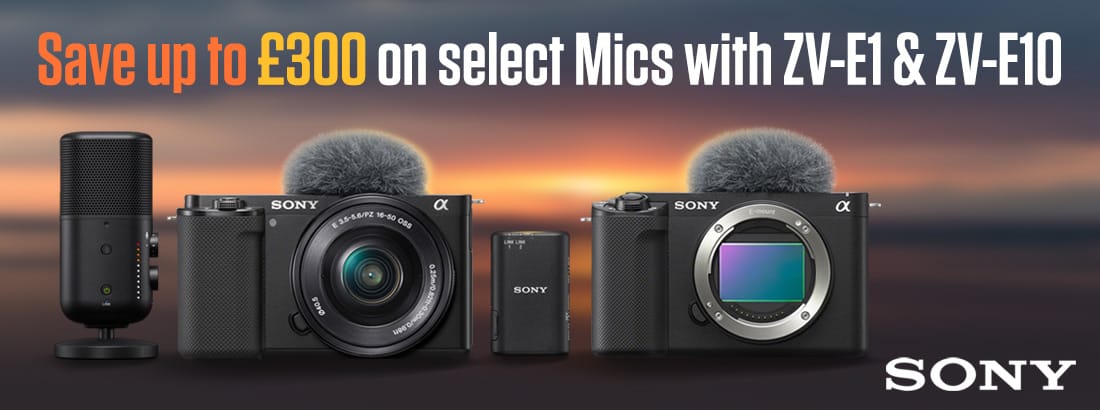 Save up to £300 on select Microphones When bought with ZV-E1 or ZV-E10