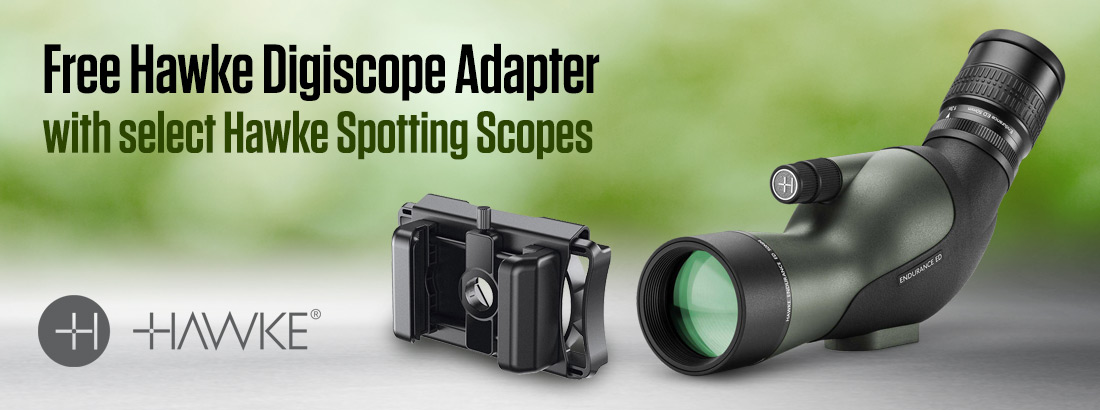 Free Hawke Digiscope Smartphone Adapter with Selected Hawke Spotting Scopes