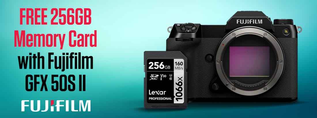 Free 256GB Memory Card with Fujifilm GFX 50S II