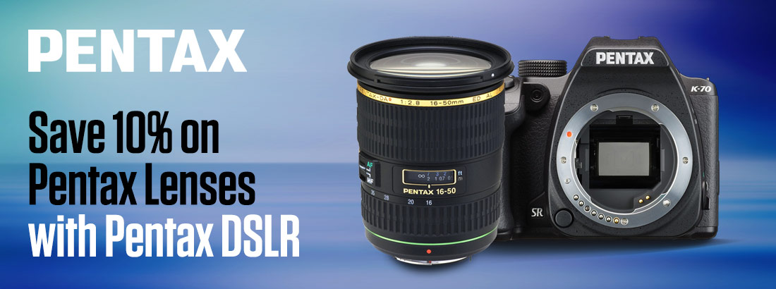 Save 10% on Pentax Lenses with Pentax Cameras