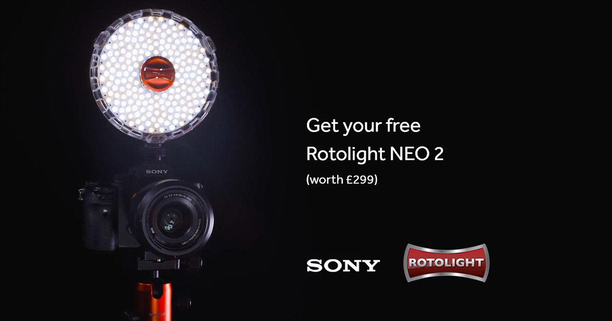 FREE Rotolight NEO 2 with select Sony Full Frame Mirrorless Cameras