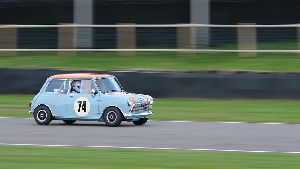 Mini Cooper Blue and Orange Racing Stripe