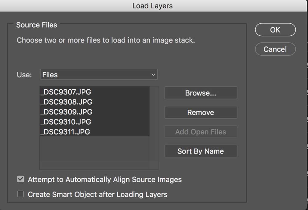 Photoshop Screen Shot Focus Stacking