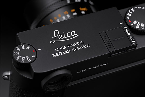 Close up of the top of the Leica M10-P Black Chrome