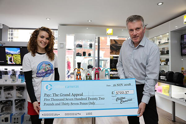 Clifton Cameras Presents Grand Appeal with Huge Donation Cheque