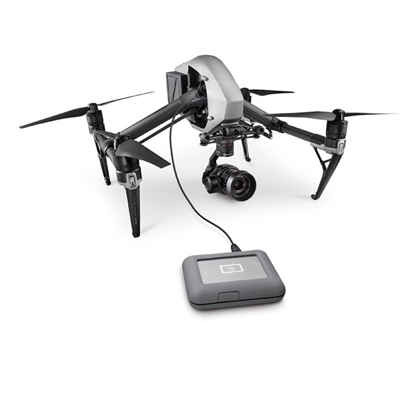 LaCie DJI Copilot Portable Backup Storage with DJI Inspire Drone 