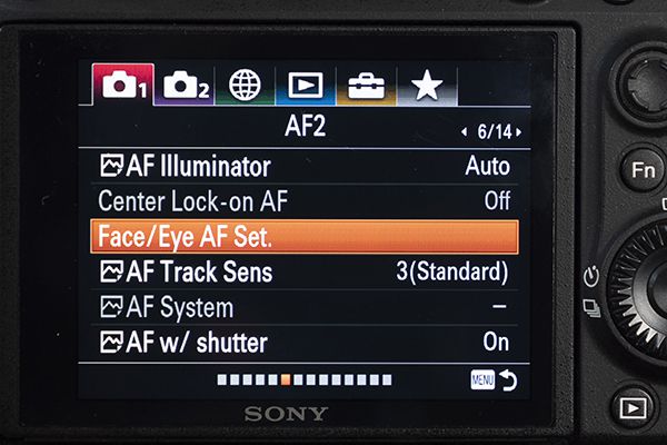 Sony Eye AF setup instructions step 1