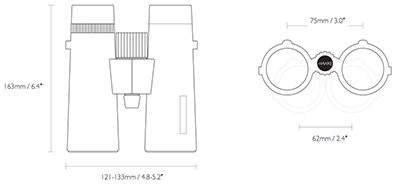 Hawke Nature-Trek 50mm Dimensions