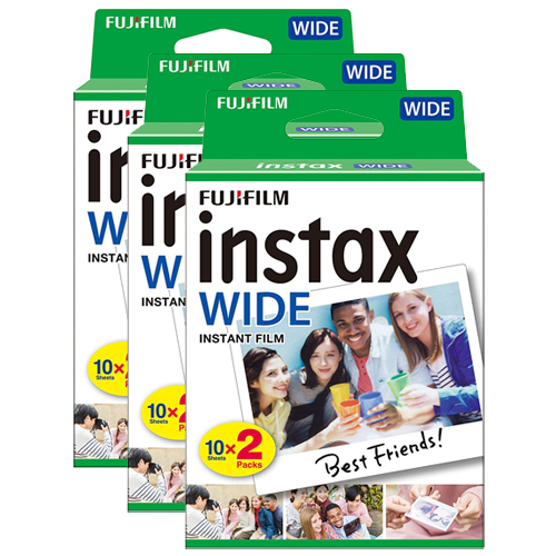 Fujifilm Instax Wide Picture Format Instant Photo Film - White, 60 Shot Pack