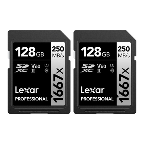 Lexar SD Pro Silver Series UHS-II 128GB V60 - TWIN PACK