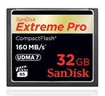 Sandisk 32GB Extreme Pro 160 MBs Compact Flash