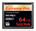Sandisk 64GB Extreme Pro 160 MBs Compact Flash