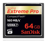 Sandisk 64GB Extreme Pro 160 MBs Compact Flash