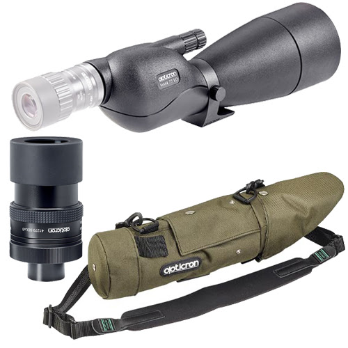 Opticron MM4 77 GA VHD Straight Scope with SDL v4 Zoom and Green Stay-On Case