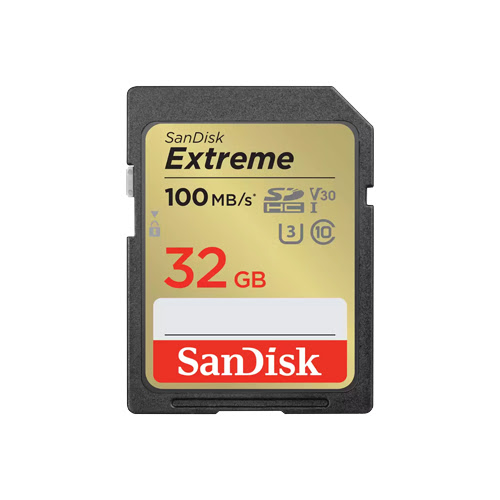 SanDisk Extreme SDHC Memory Card 32GB 100MB/s UHS-I Class 10 U3 V30