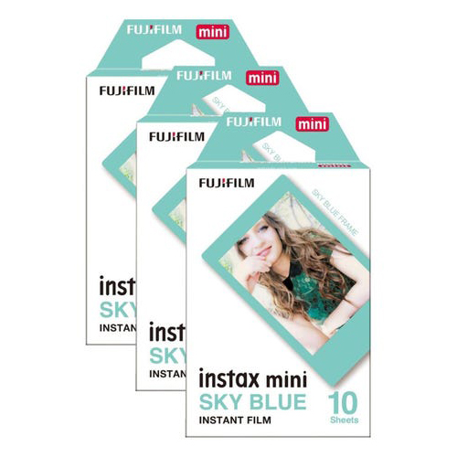 Fujifilm Instax Mini Instant Photo Film - Sky Blue, 30 Shot Pack