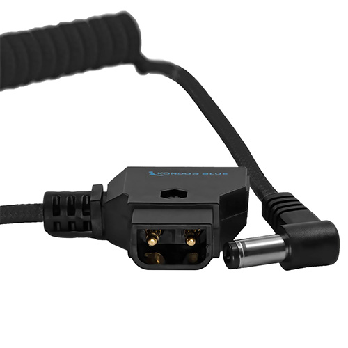 Kondor Blue D-Tap to DC Right Angle Coiled Cable - Raven Black