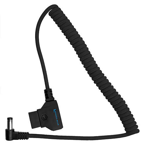 Kondor Blue D-Tap to DC Right Angle Coiled Cable - Raven Black